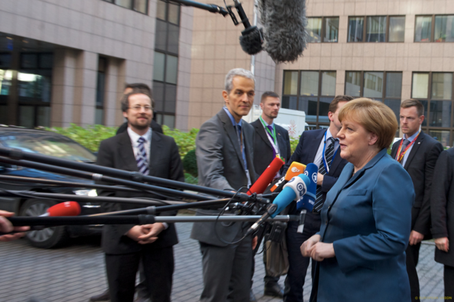 Angela Merkel à son arrivée à Bruxelles le 19 décembre 2013. © Conseil européen. Angela Merkel à son arrivée à Bruxelles le 19 décembre 2013. © Conseil européen.